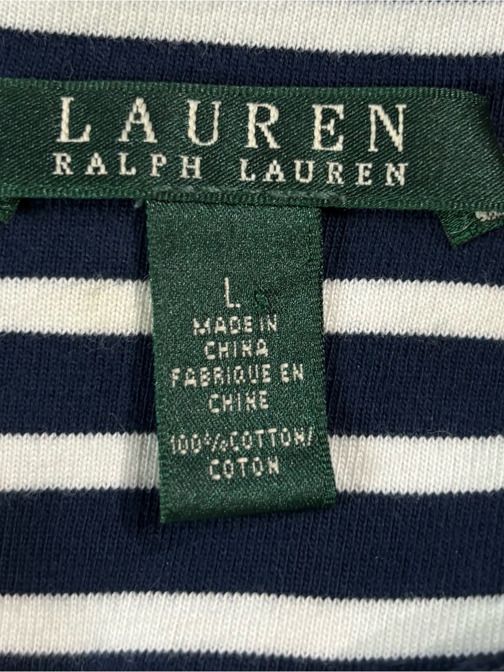 Lauren Ralph Lauren Navy White Striped Knit Blazer Nautical Classic Preppy L - Picture 12 of 12